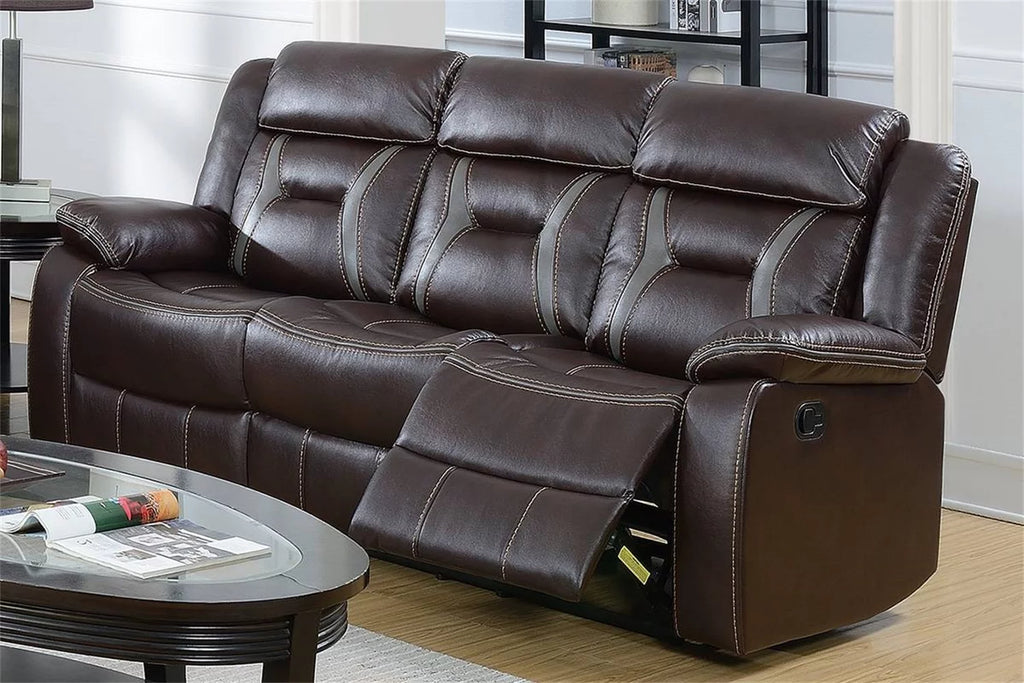 Dark Brown Leatherette Recliner Sofa I796219