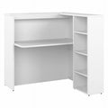White Engineered Wood Reception Desk with Shelves O76354