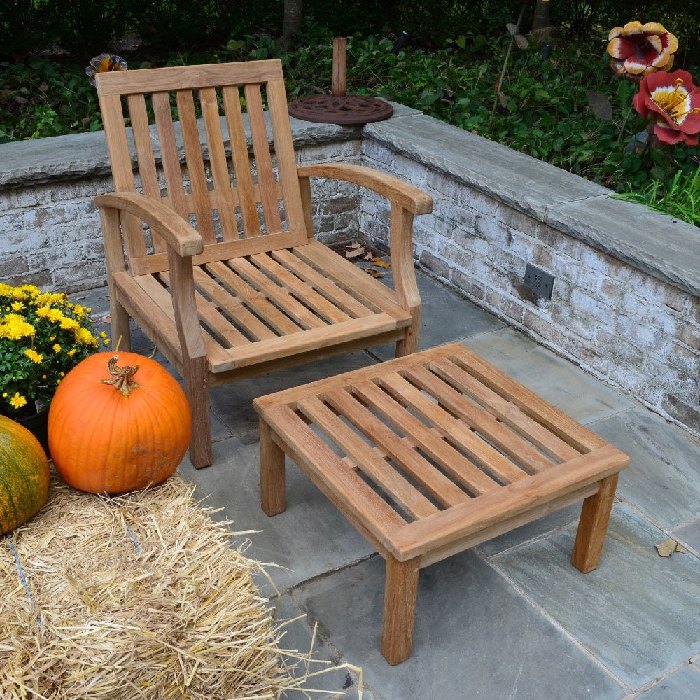 Teak Lounge Chair with Footstool X585679