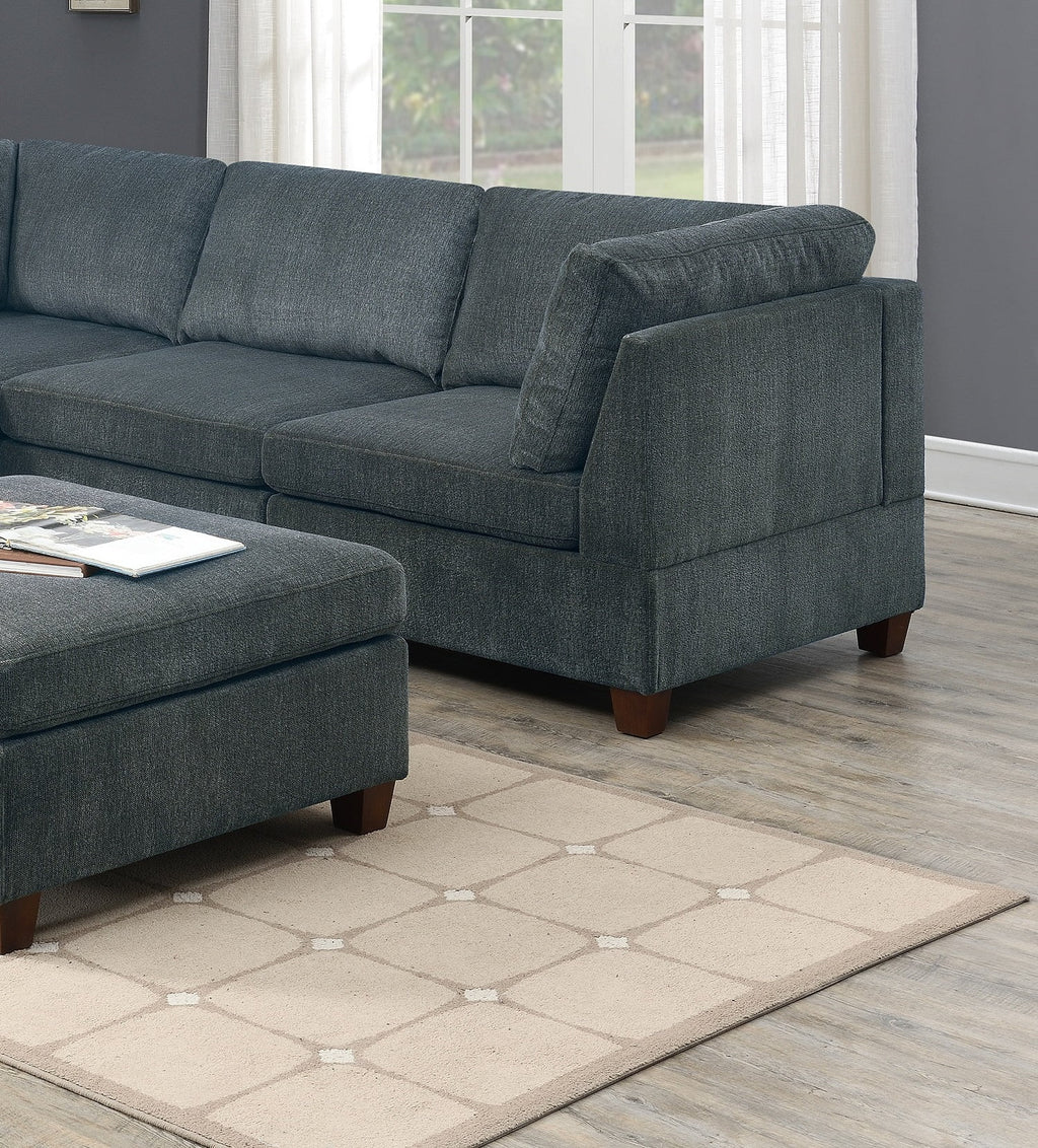 Grey Chenille Modular Sectional 6pc Set I3593