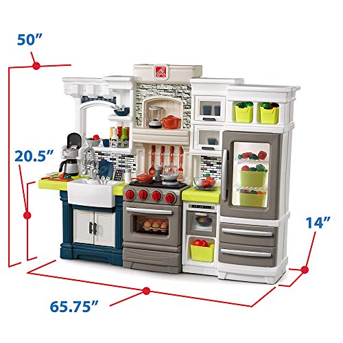 Kids Kitchen Playset with Lights and Sounds, 78 Piece Toy Accessories R6085