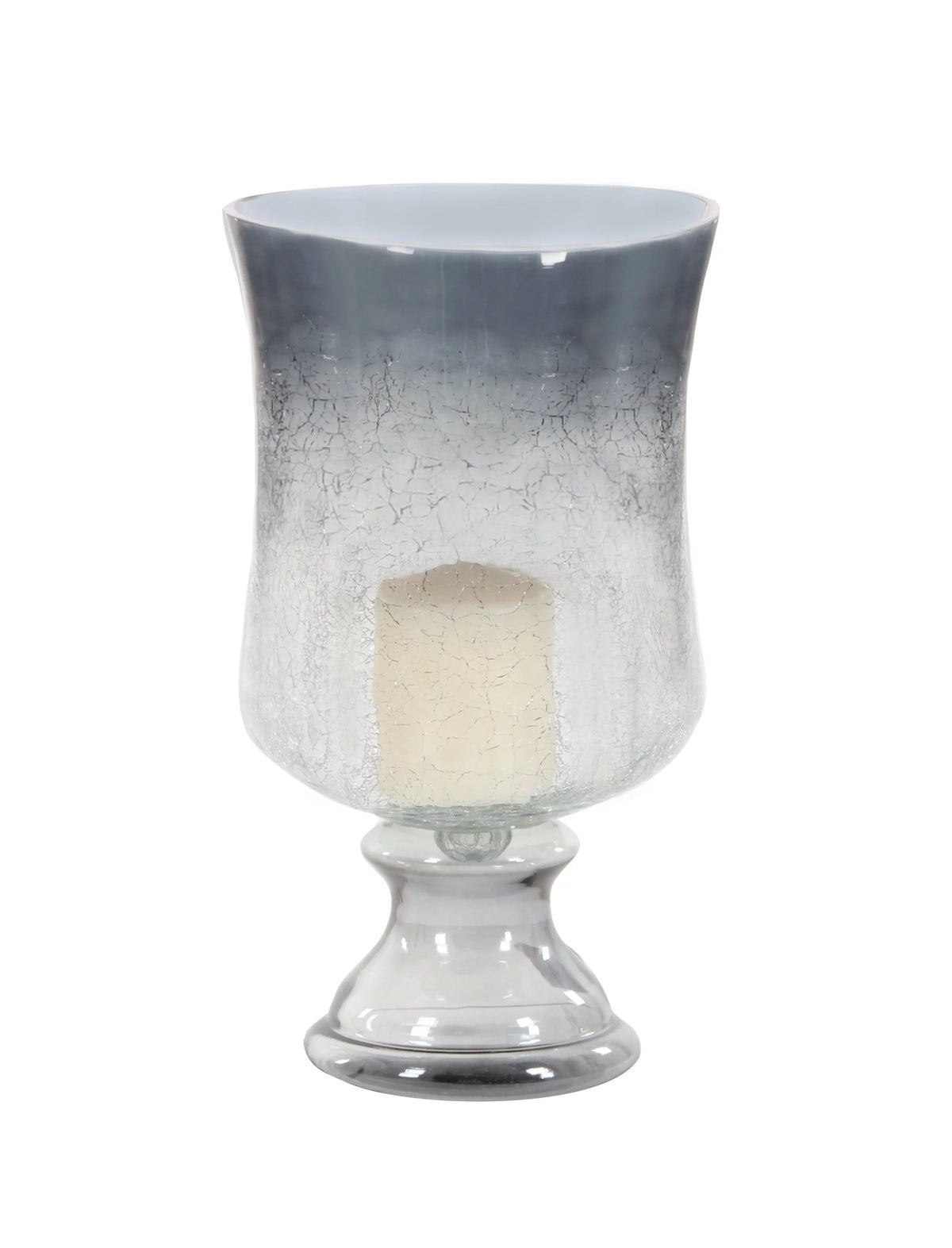 Black Glass Pillar Hurricane Lamp X79069
