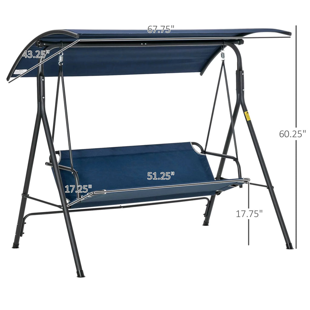 Dark Blue Steel Porch Swing S919