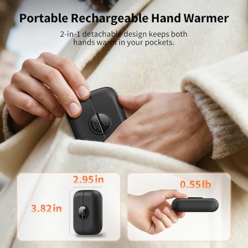 2 Pack 9000mAh Rechargeable Magnetic Electric Hand Warmers with Power Bank U345