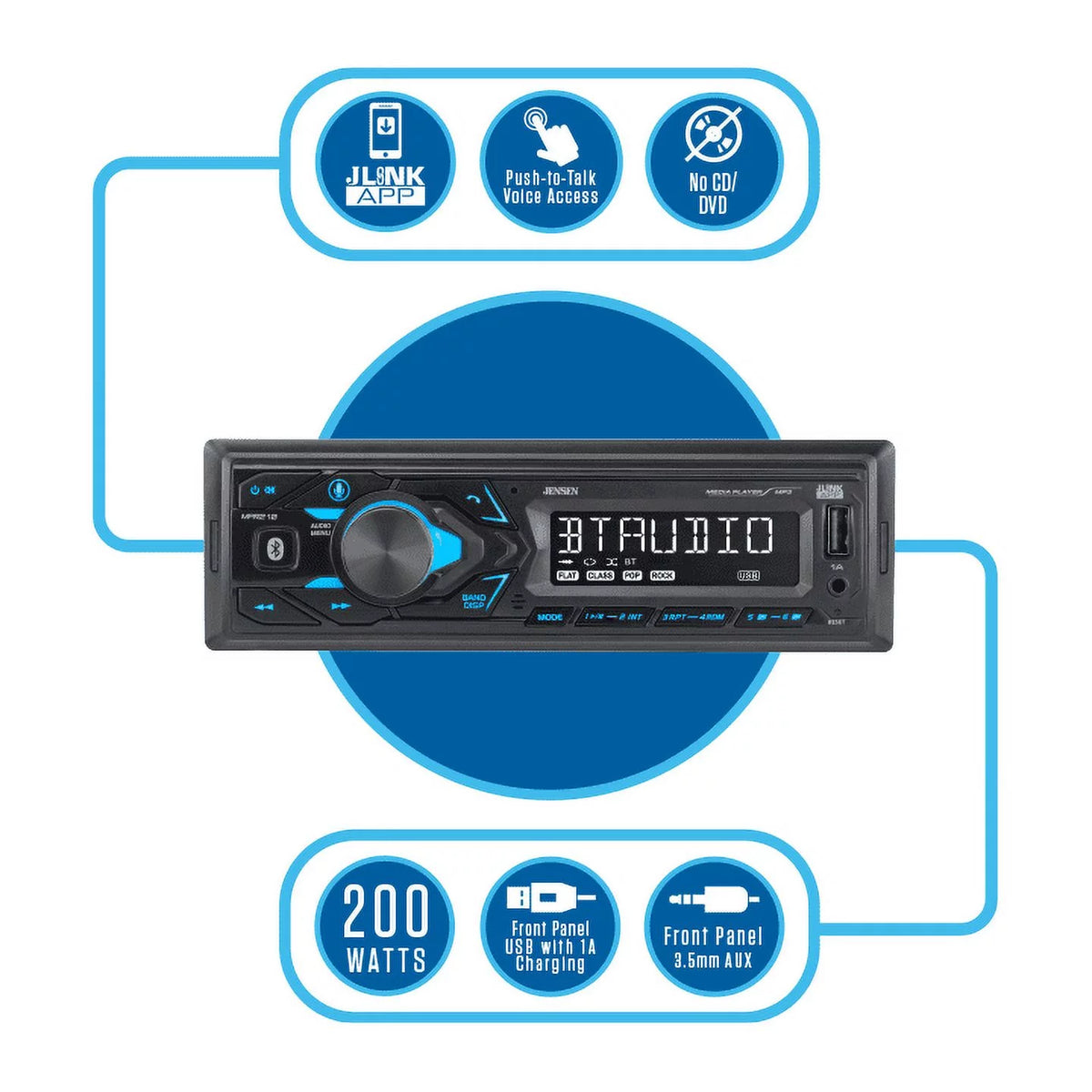 Single DIN Car Stereo Radio with Bluetooth B875714