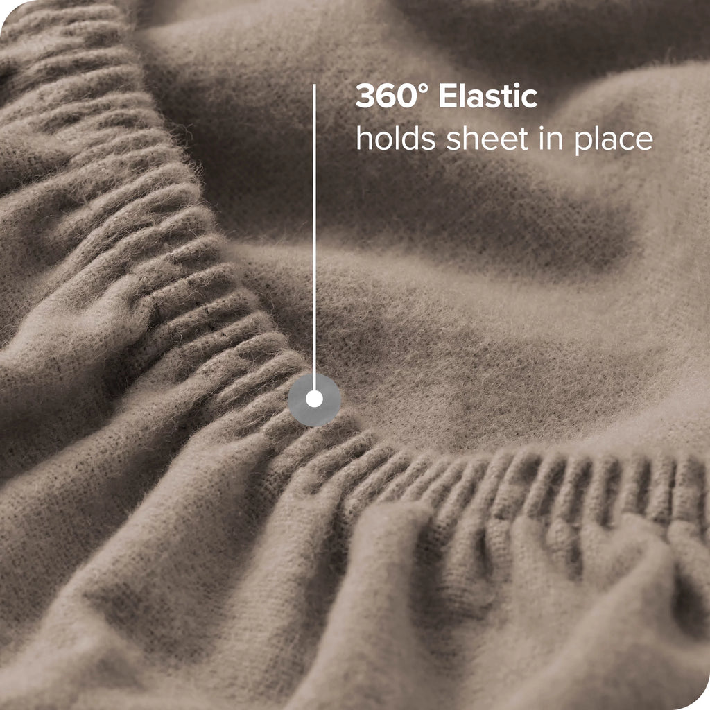 Twin Taupe Flannel Fitted Sheet V52922