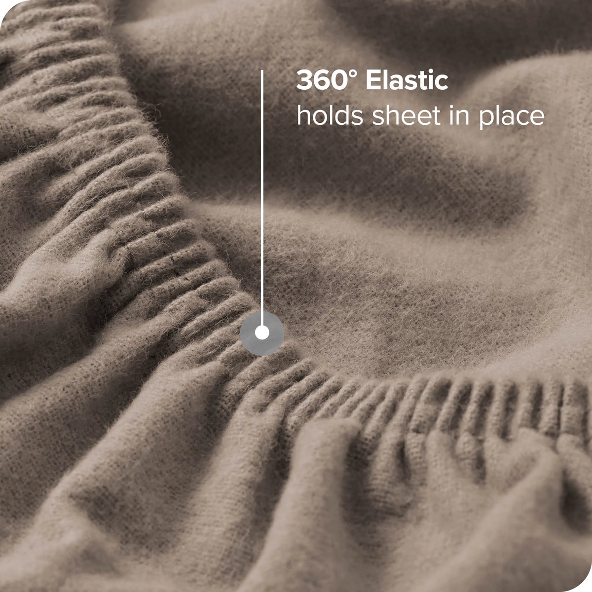 Twin Taupe Flannel Fitted Sheet V52922