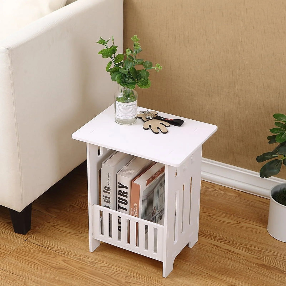 White Square Nightstand O74361