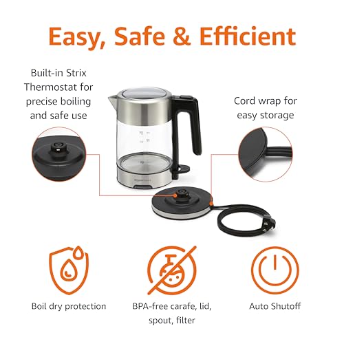Glass Electric Kettle 1.1 Quarts 1500W L696814