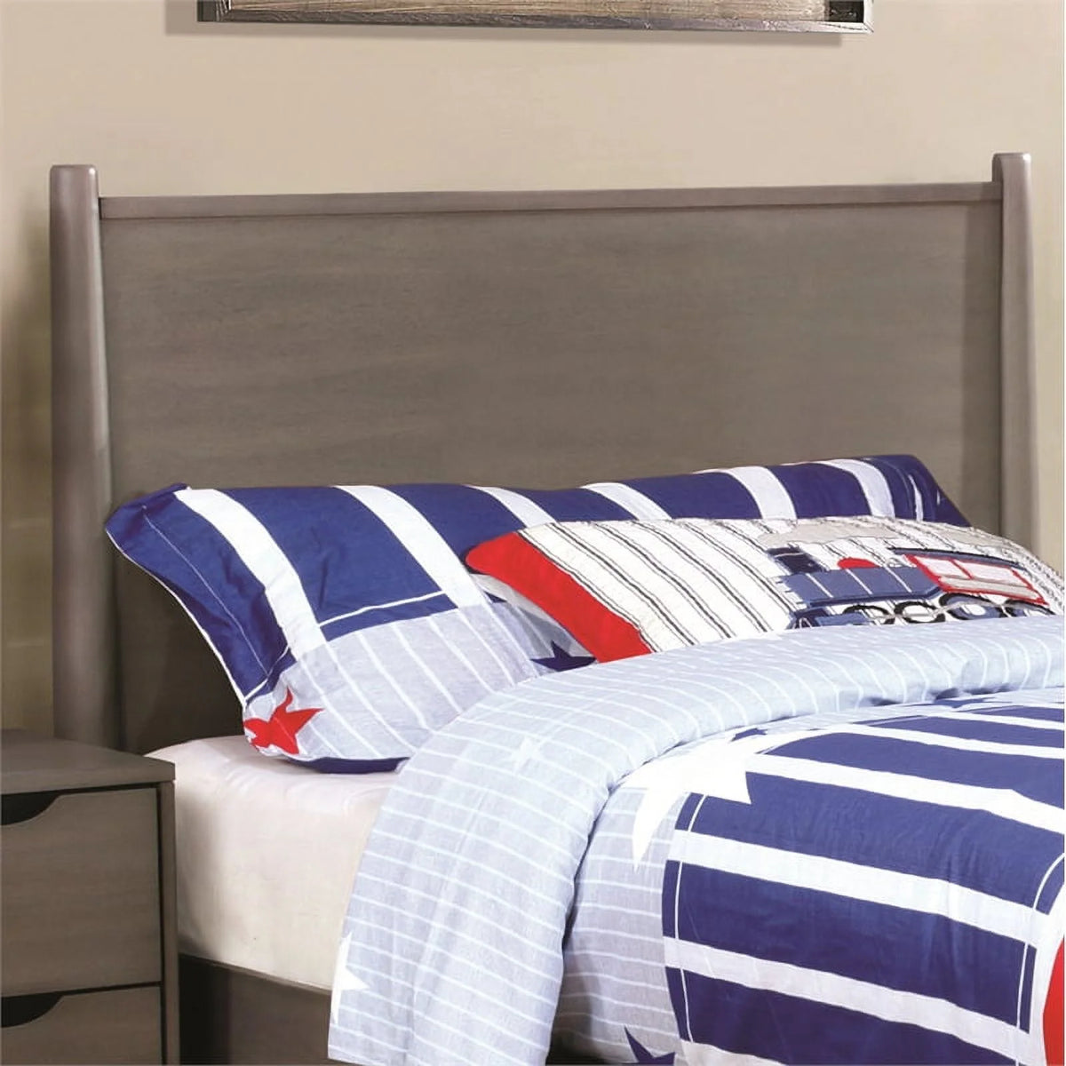 Gray Solid Wood Bedroom Set King + Nightstand I1260
