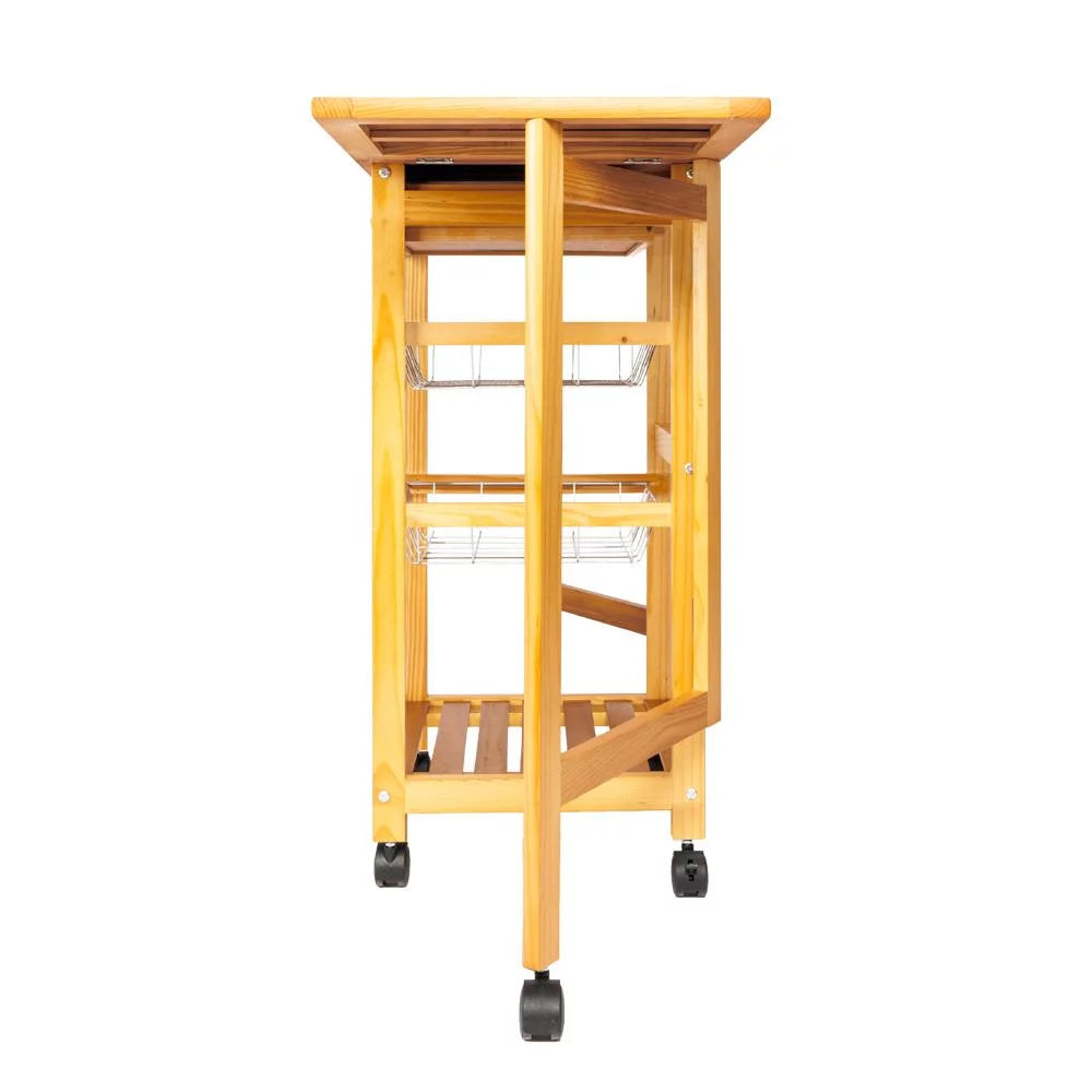 Portable Rolling Drop Leaf Kitchen Storage Trolley Cart R711