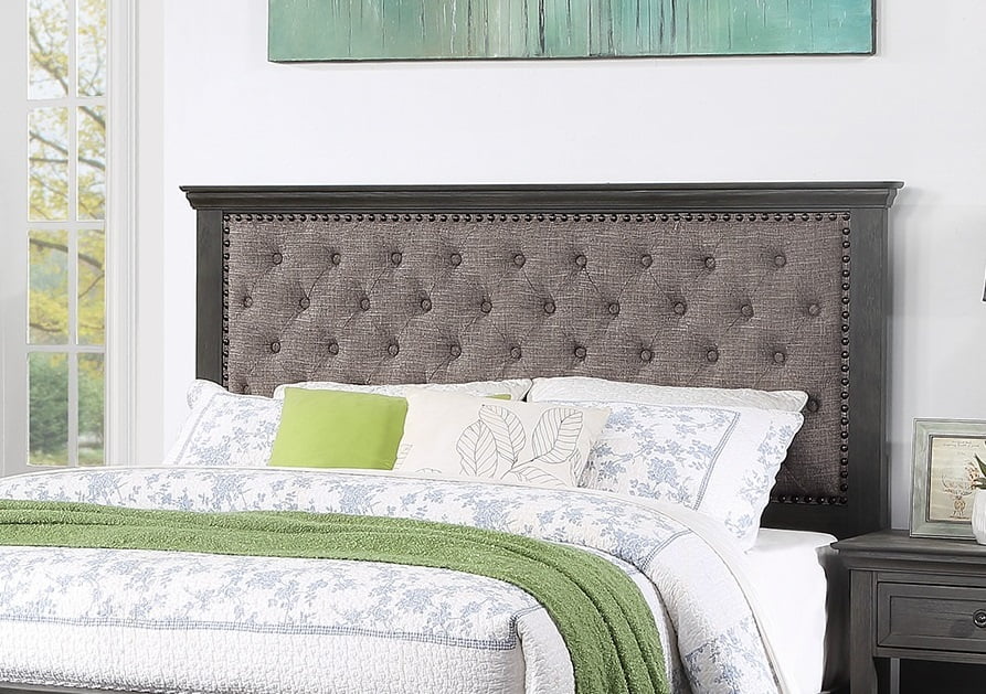 Gray 4pc Eastern King Size Bedroom Set with Dresser Mirror Nightstand K68067