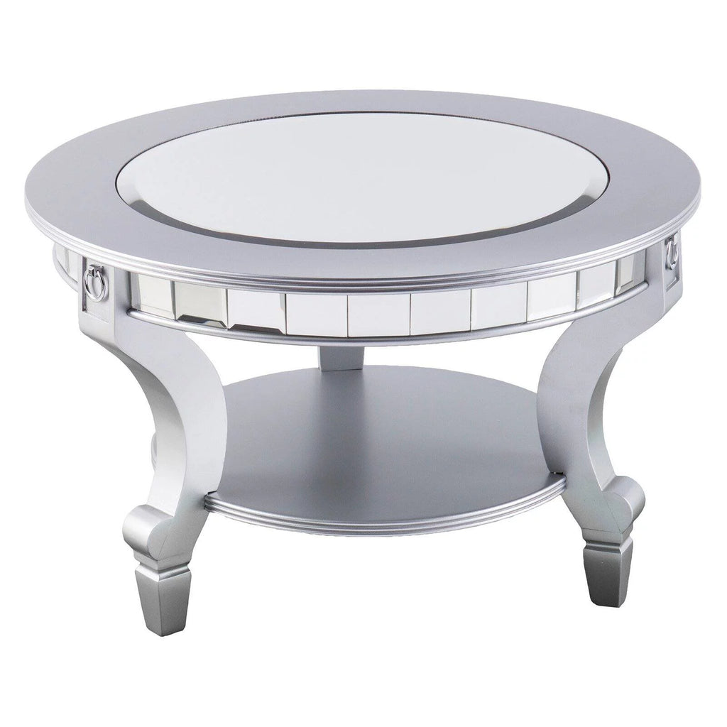 Mirrored Round Cocktail Table S449