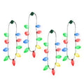 4 Pack LED Light Up Christmas Bulb Necklace I7779