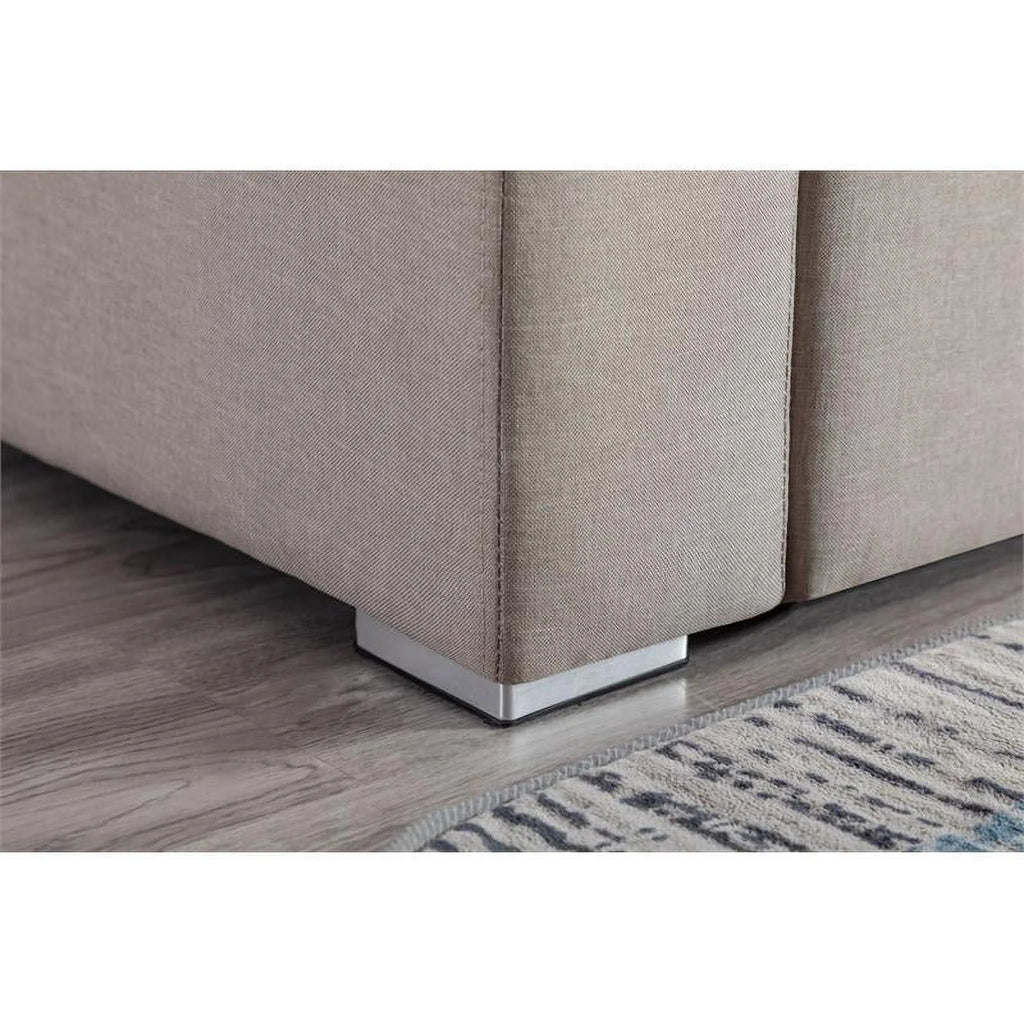 Beige Fabric Reversible Sectional Sofa Chaise N115