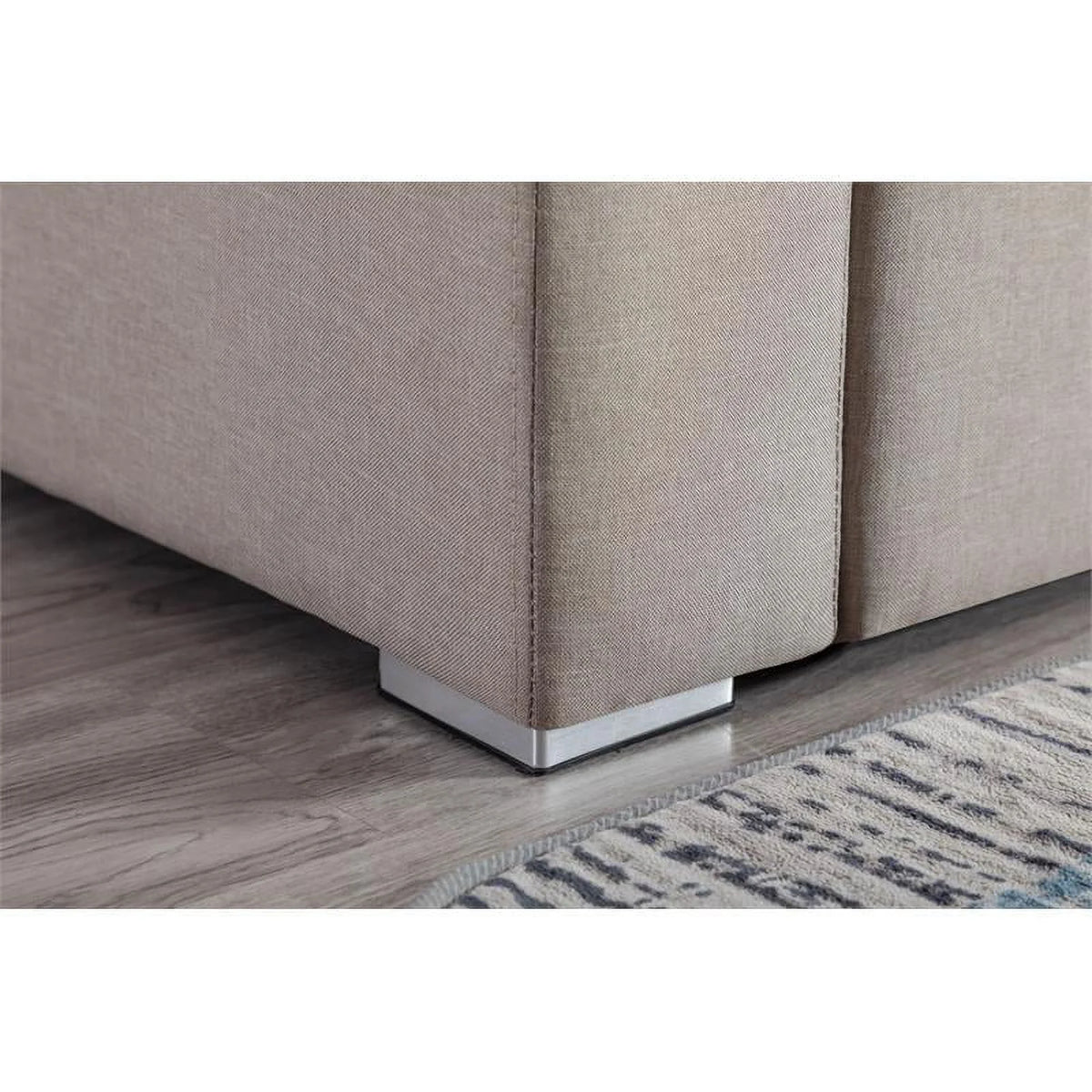 Beige Fabric Reversible Sectional Sofa Chaise N115