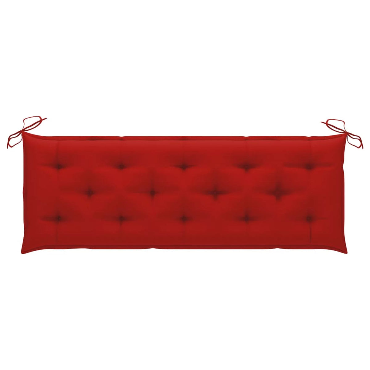 Acacia Wood Garden Bench with Red Seat Cushion G90063