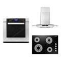 3 Piece Kitchen Appliance Package with Electric Cooktop Range Hood and Wall Oven M9664