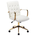White PU Leather Office Chair with Wheels M66853