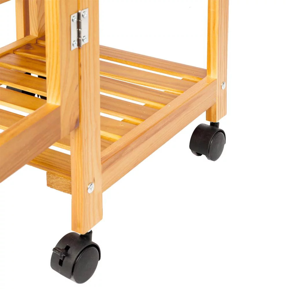 Portable Rolling Drop Leaf Kitchen Storage Trolley Cart R711