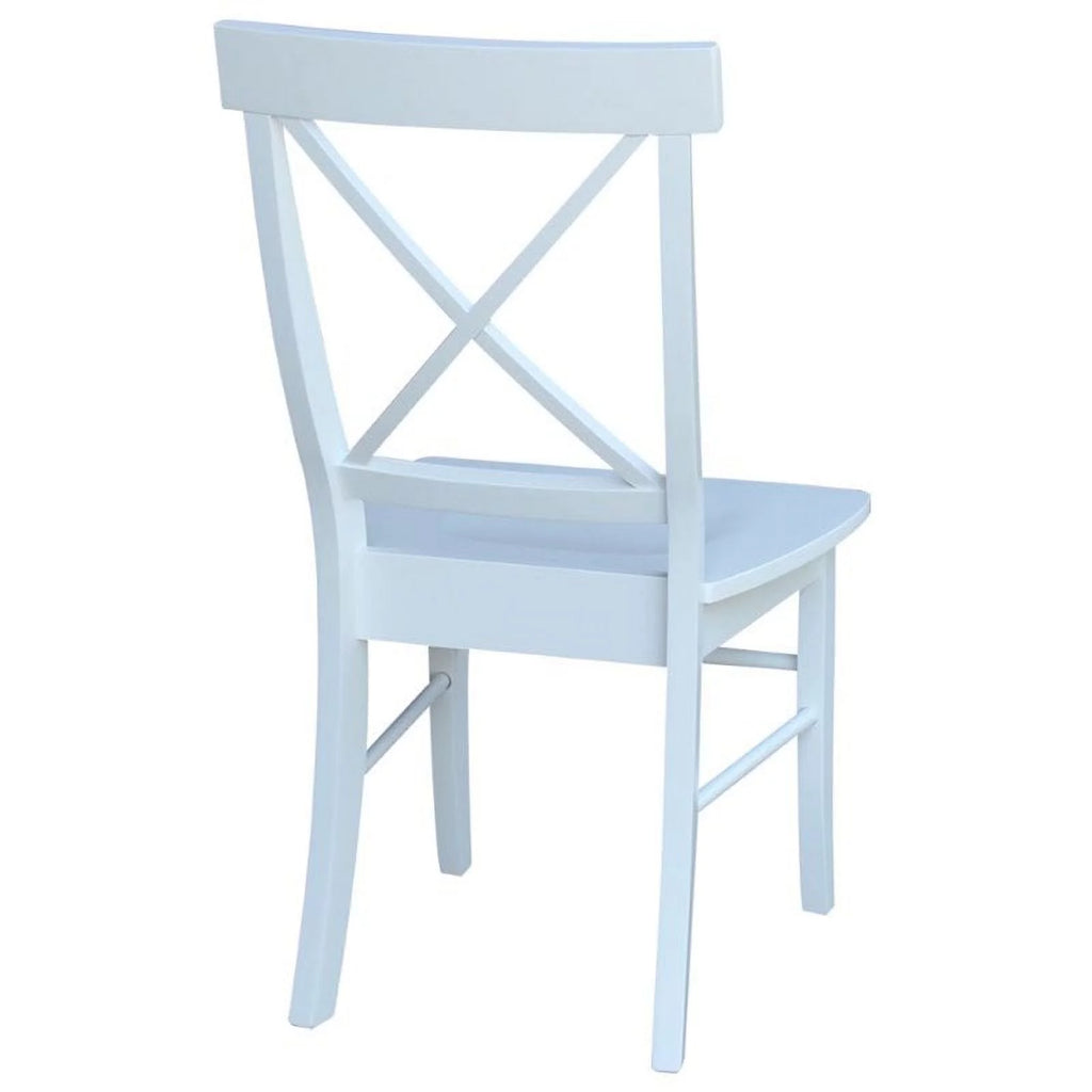 White Wooden X-Back Dining Chair Set of 2 O730037