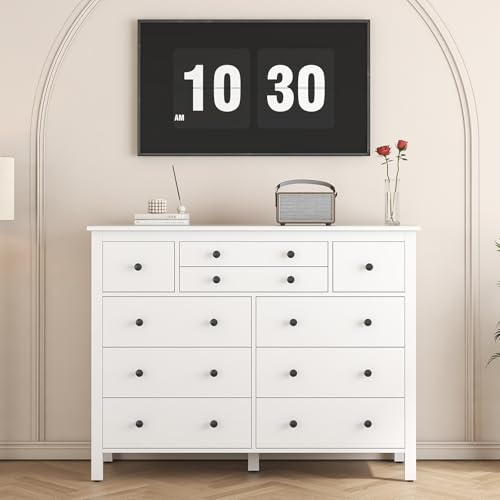 Black 10 Drawer Wood Dresser X43341