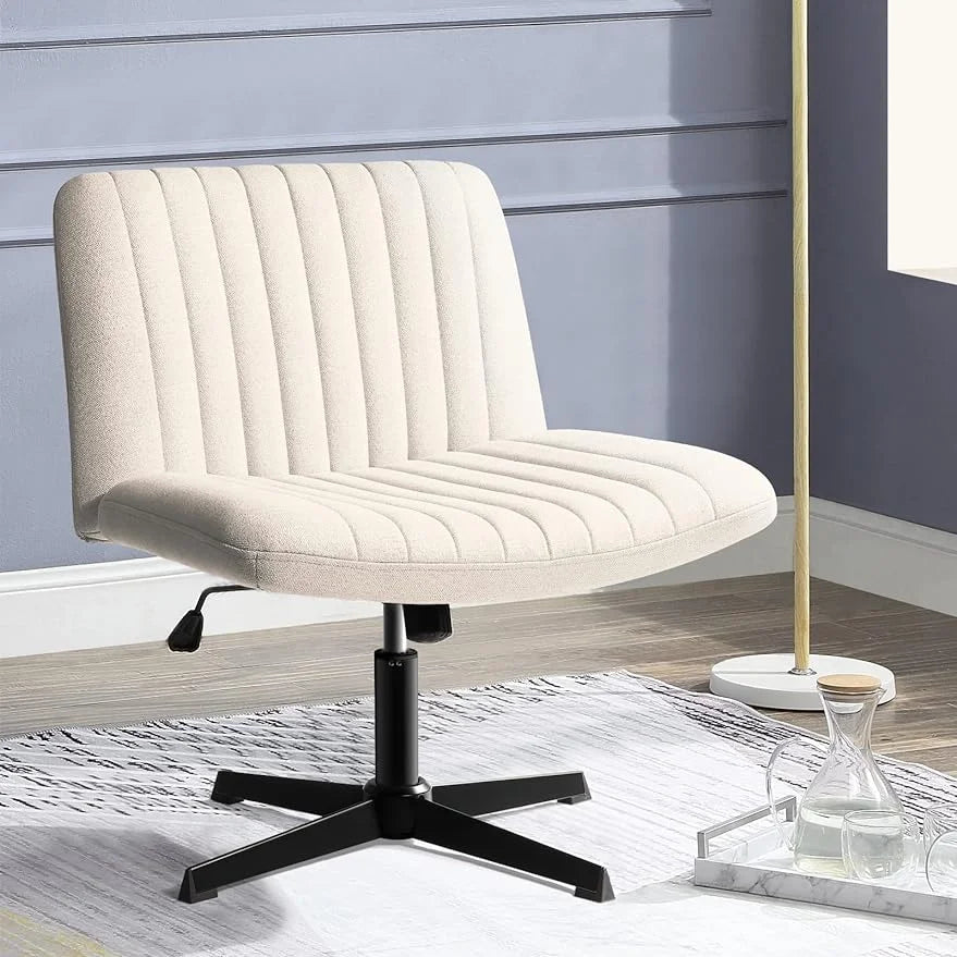 Armless Cross Legged Fabric Padded Swivel Height Adjustable Office Desk Chair C956