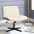 Armless Cross Legged Fabric Padded Swivel Height Adjustable Office Desk Chair C956