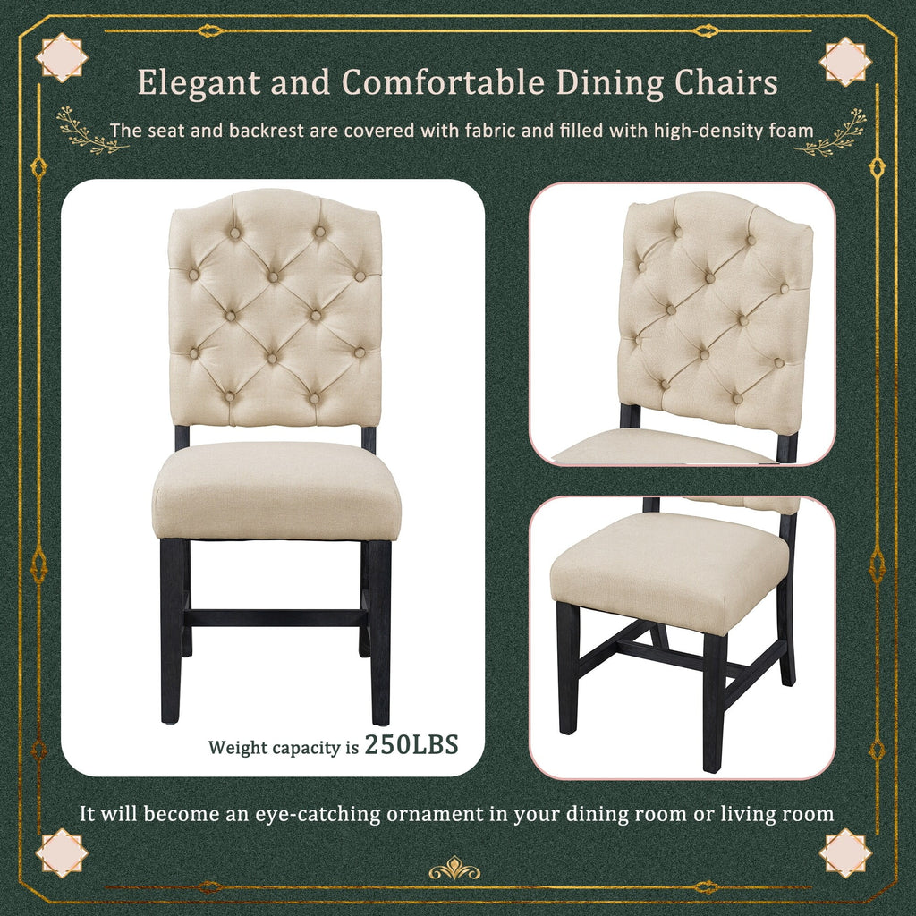 5-Piece Extendable Dining Table Set with Upholstered Chairs Z577