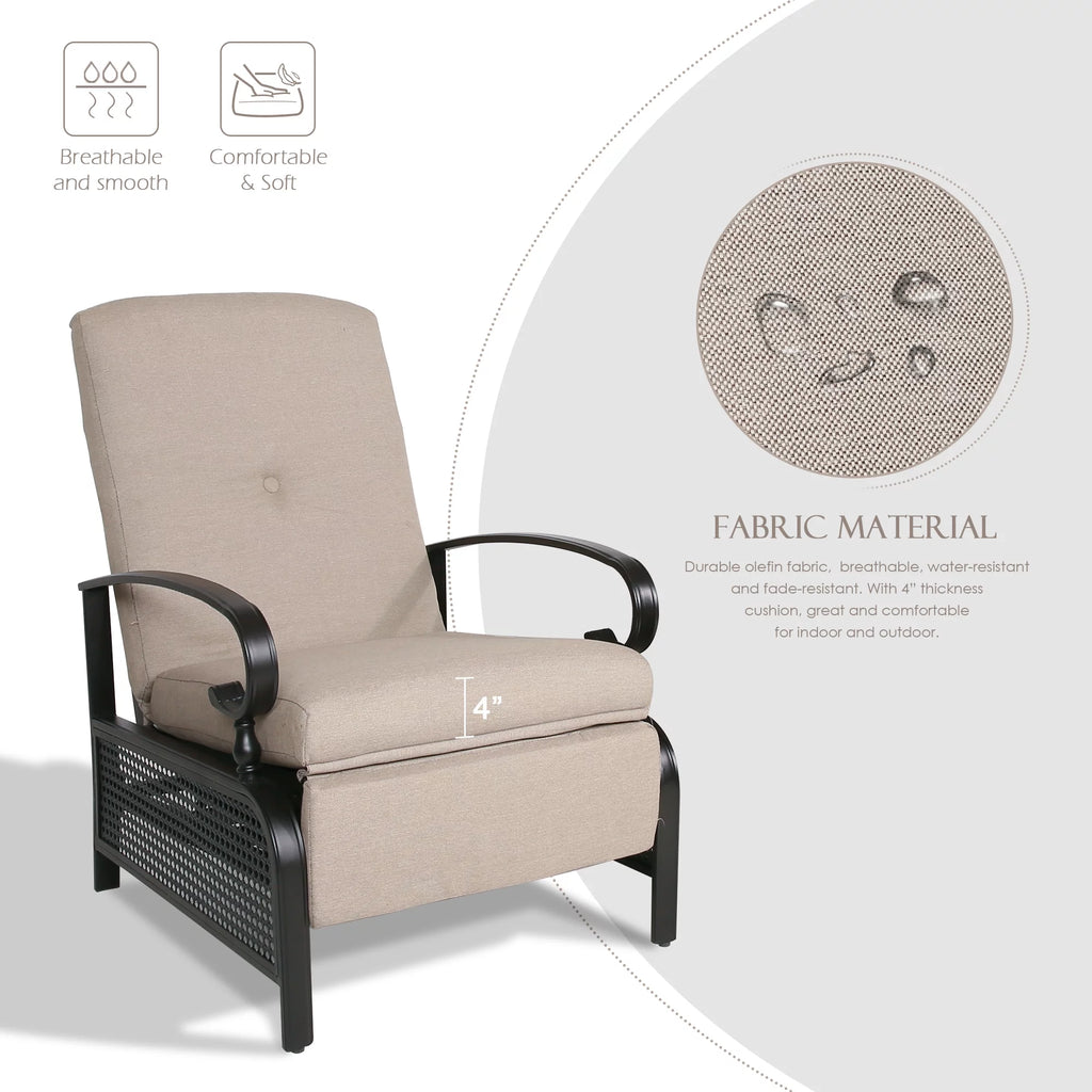 3 Pieces Metal Recliner Conversation Set C804