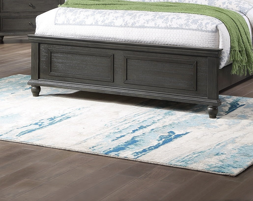 Gray 4pc Eastern King Size Bedroom Set with Dresser Mirror Nightstand K68067