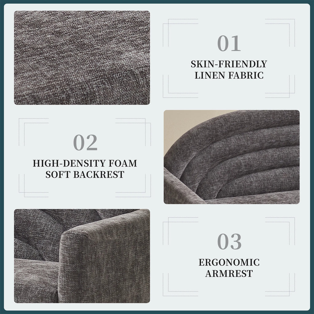 65" Grey Upholstered Three-seater Sofa D706182