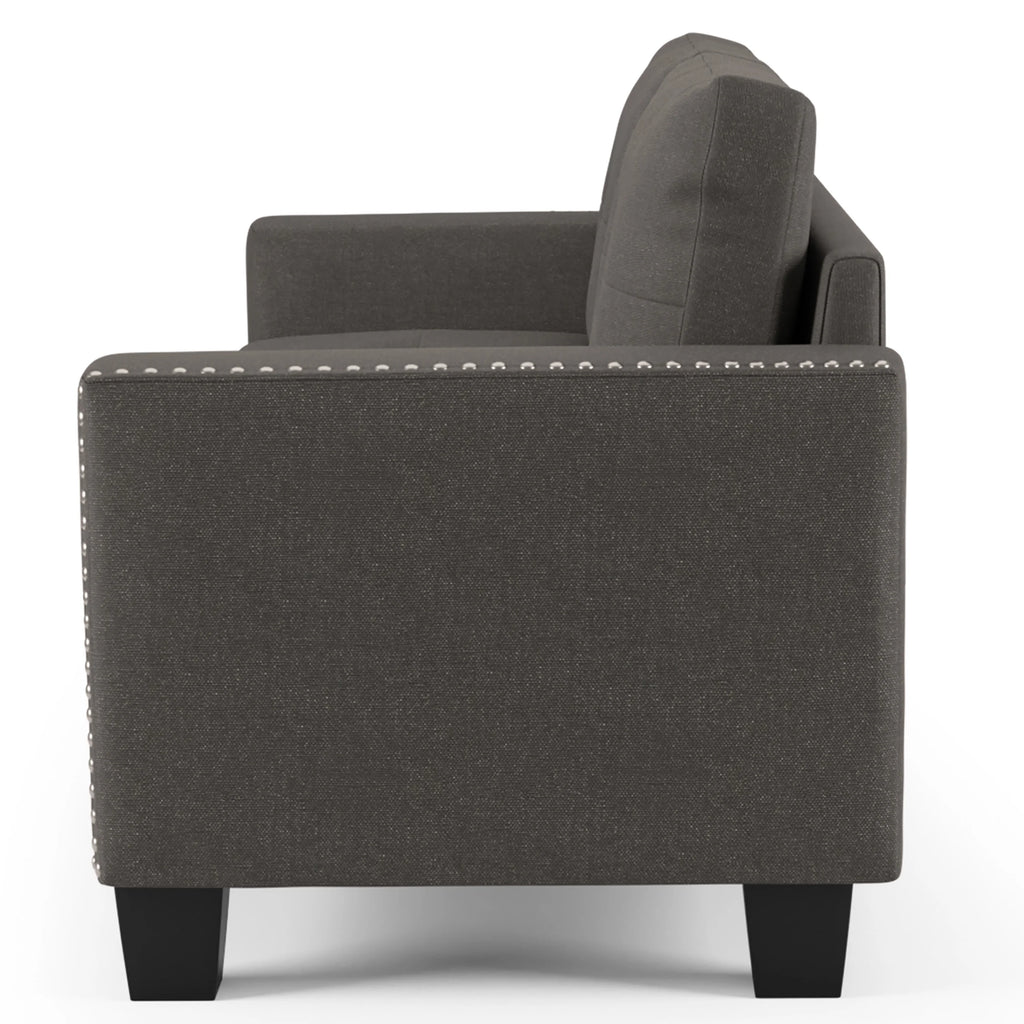 Contemporary Faux Linen Sofa W42309