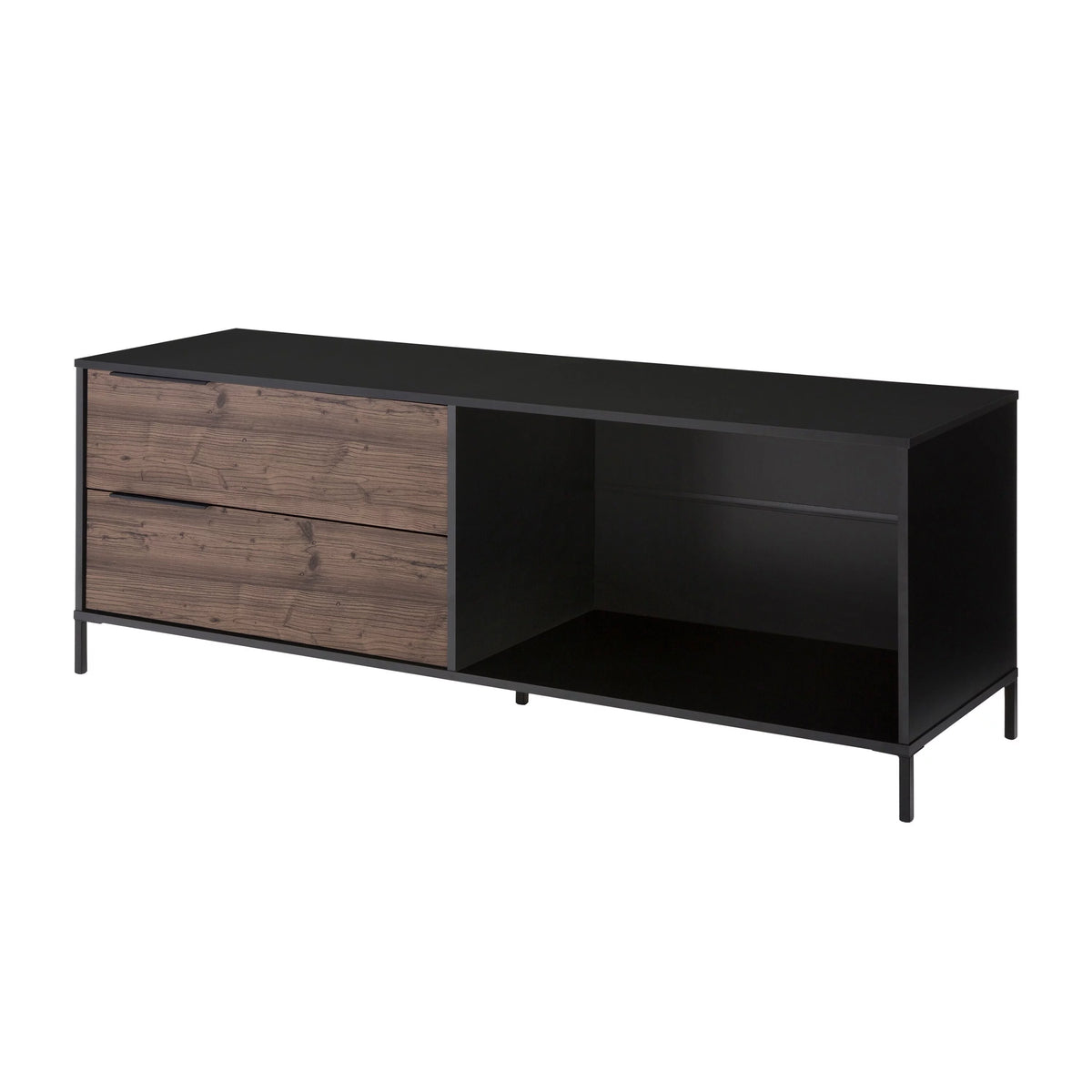 60 Inch Wood and Metal TV Stand with 2 Drawers W25094