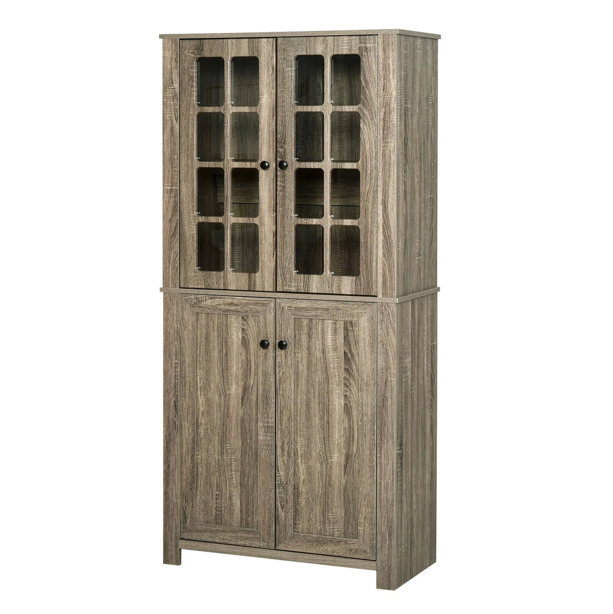 Kitchen Pantry Storage Cabinet with Glass Doors Z382350