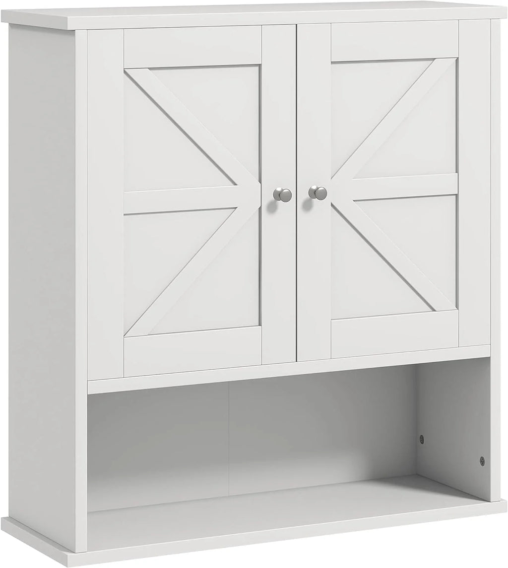 White Wall Mounted Bathroom Cabinet with Adjustable Shelf Q68006
