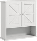 White Wall Mounted Bathroom Cabinet with Adjustable Shelf Q68006