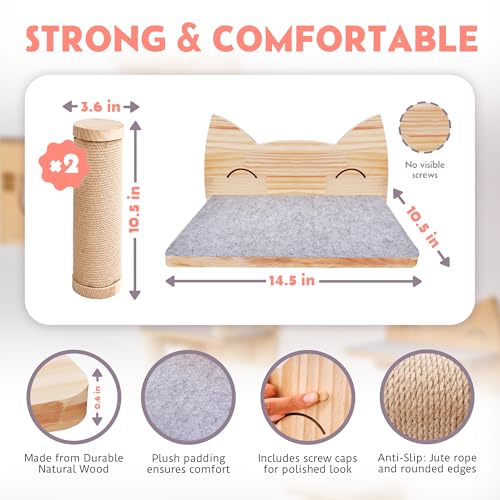 9-Piece Wooden Wall-Mounted Cat Furniture Set U466
