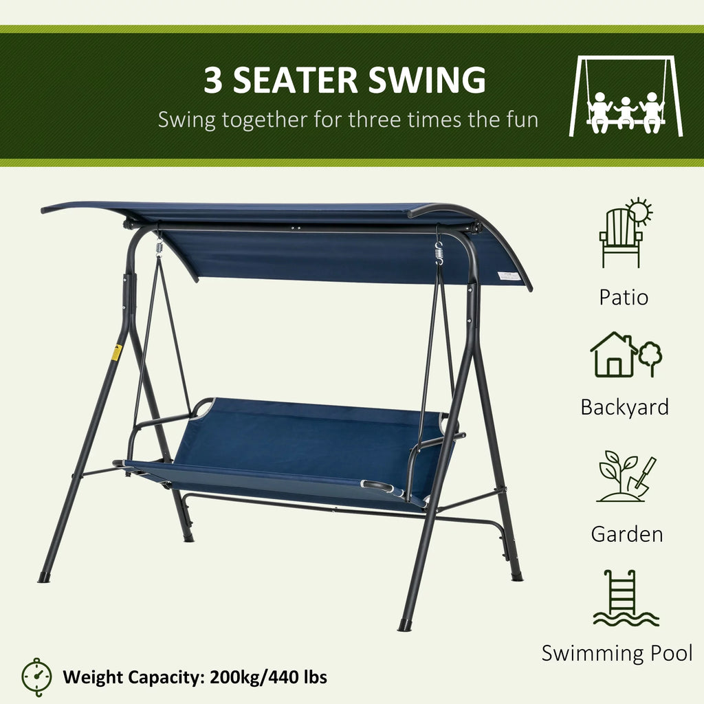 Dark Blue Steel Porch Swing S919