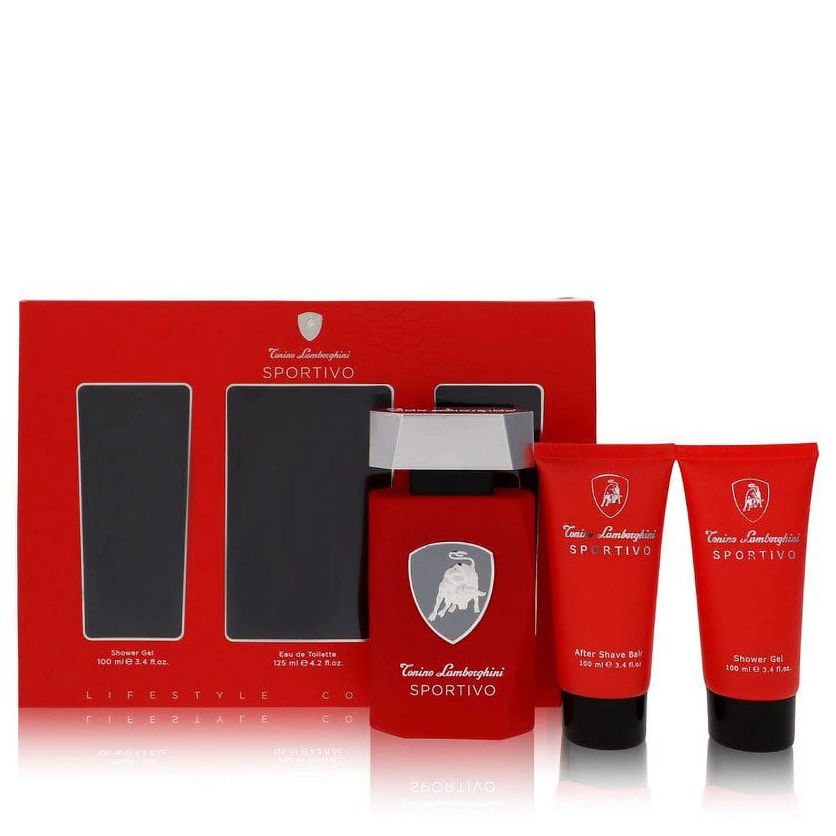 4.2 oz Eau De Toilette Spray + 3.4 oz Shower Gel + 3.4 oz After Shave Balm For Men C10111