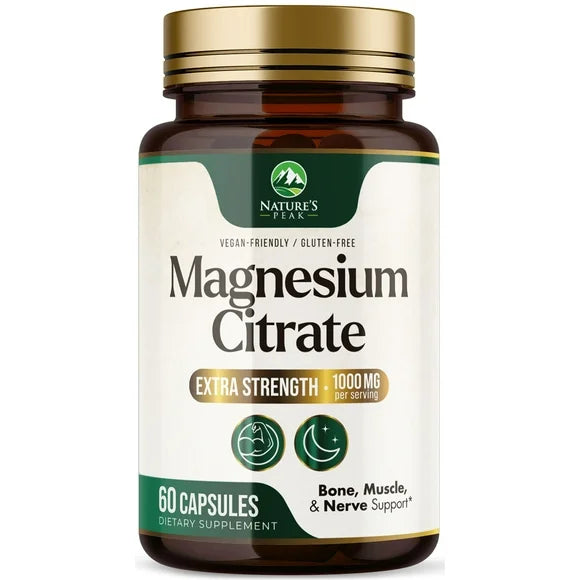 Magnesium Citrate 1000 mg Supplement 60 Capsules I548