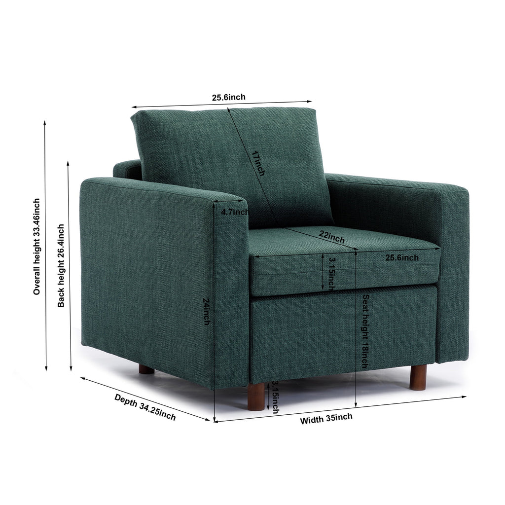 Green Single Seat Module Sofa Sectional Couch Q249761