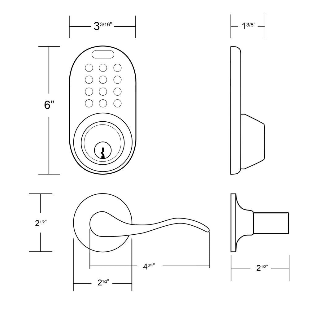 Keyless Entry Deadbolt and Lever Handle Door Lock Combo Pack Antique Brass P694632