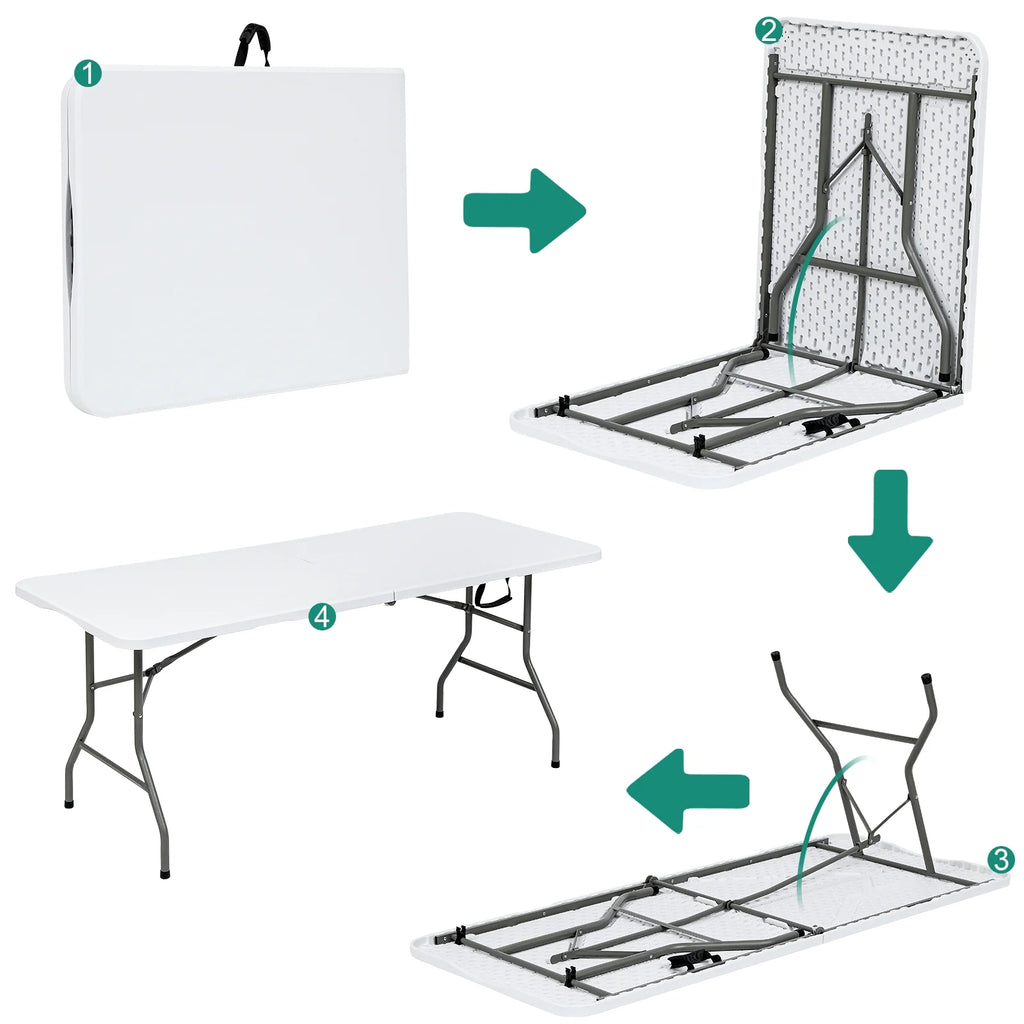 White 6ft Plastic Folding Table X236