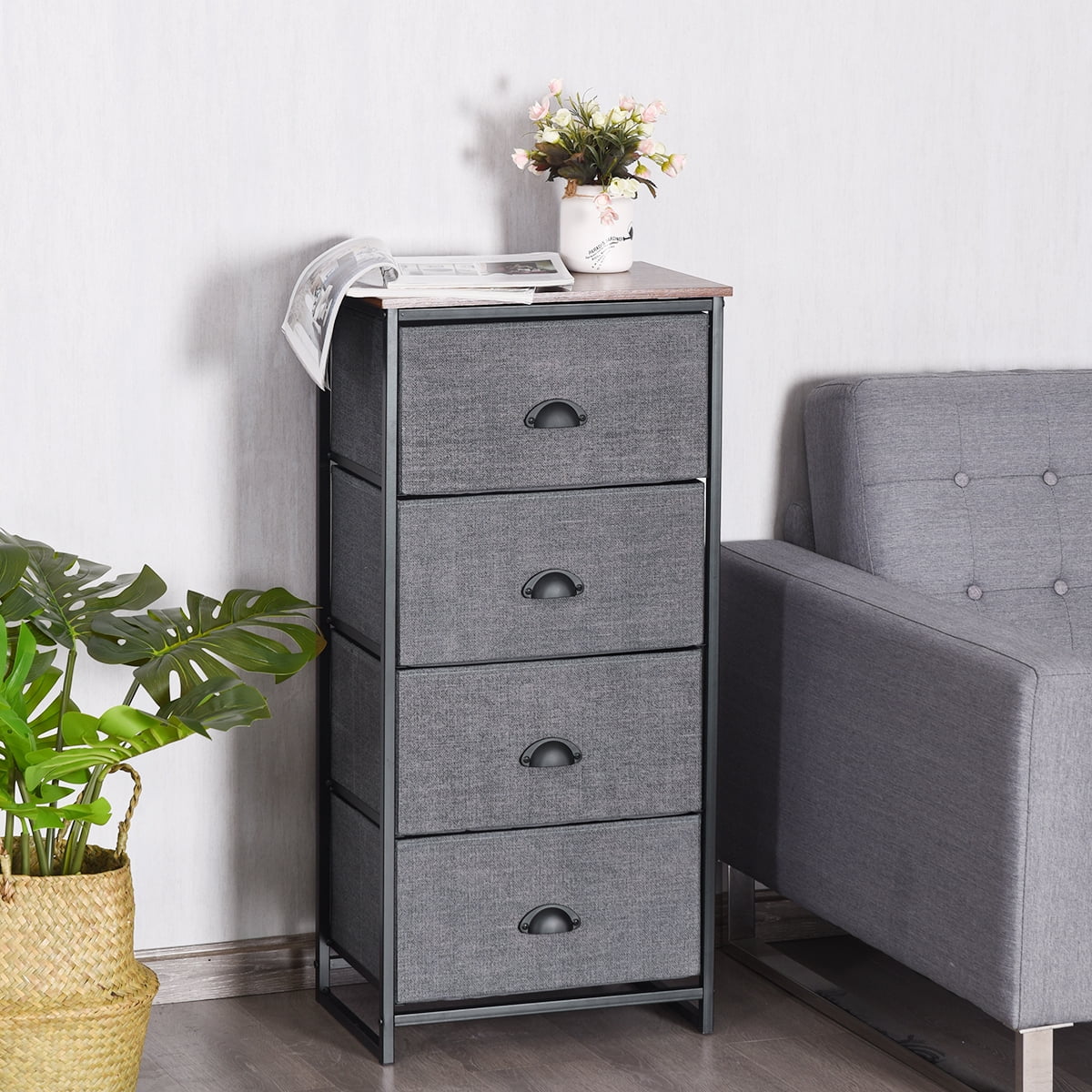 Black 4 Drawer Dresser X7026