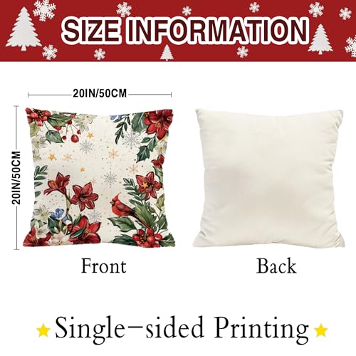 Red 20 x 20 Inch Throw Pillow Covers Set of 4 Z395
