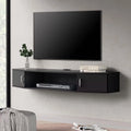 Floating TV Stand with LED Lights and Storage Cabinets X8815