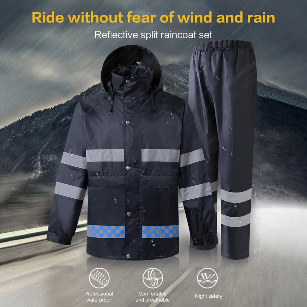 High Visibility Reflective Waterproof Hooded Raincoat XXL C729