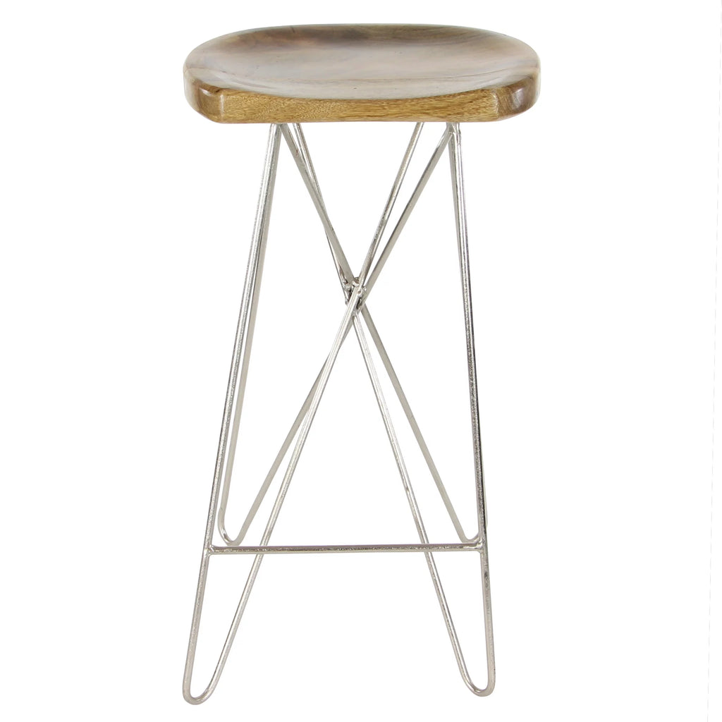 Brown Mango Wood Bar Stool L9962