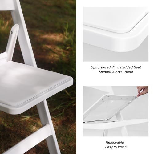 4 Pack Resin Folding Chair with Vinyl Padded Seat F893